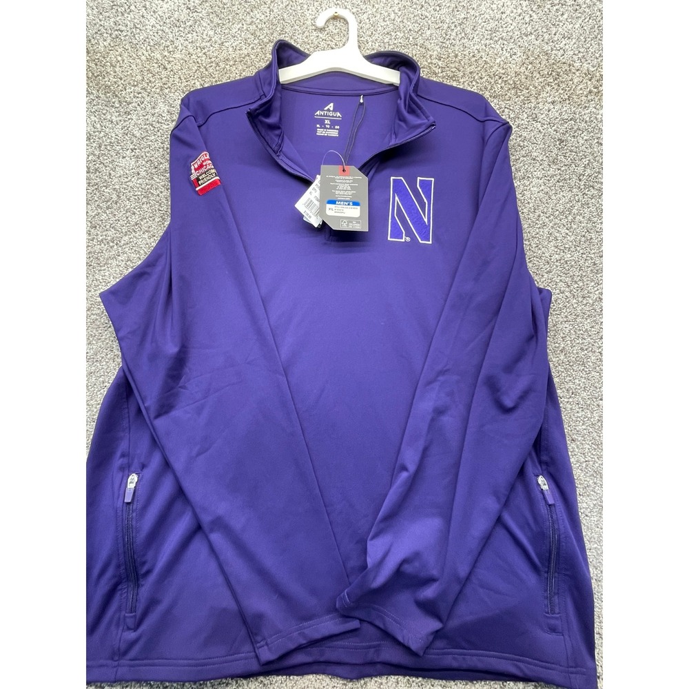 Antigua Northwestern Wildcats Pullover Men XL Purple NEW Wrigley Field Patch QZ